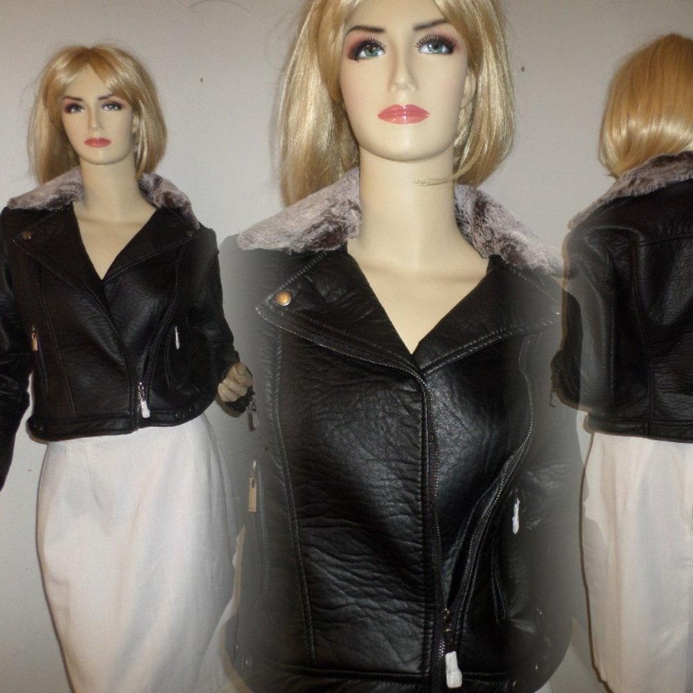 F2 Moto Jacket Black Fur Collar